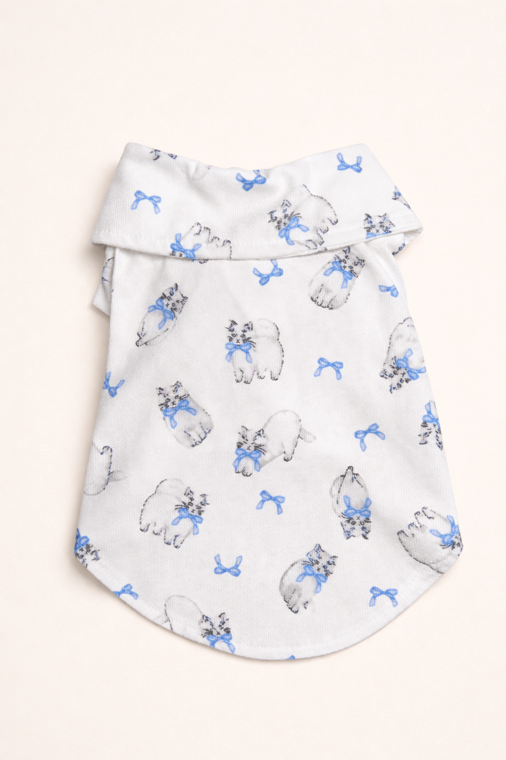 Camicia per cane leggera Dolce Fiocco azzurra con stampa decorativa
