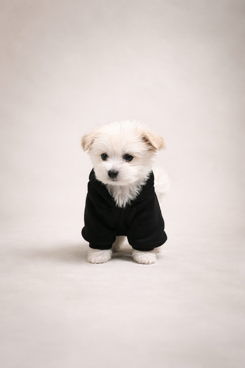 Cucciolo con felpa nera Urban Noir Pavora Pet vista frontale