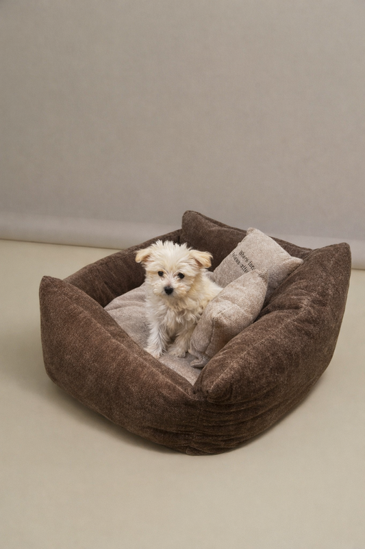 Dettaglio Cuccia per cane design moderno Cozy Armchair Marrone Pavora Pet 
