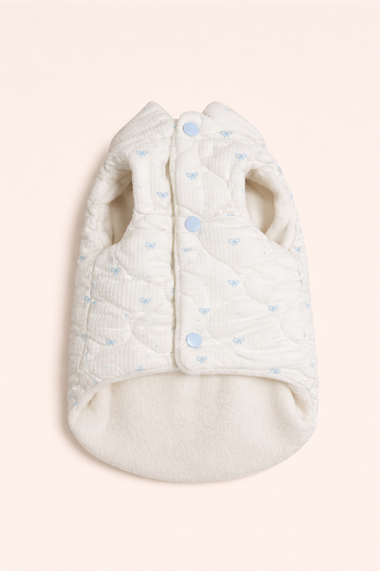 Vista posteriore del gilet per cane Nuvola Bianco