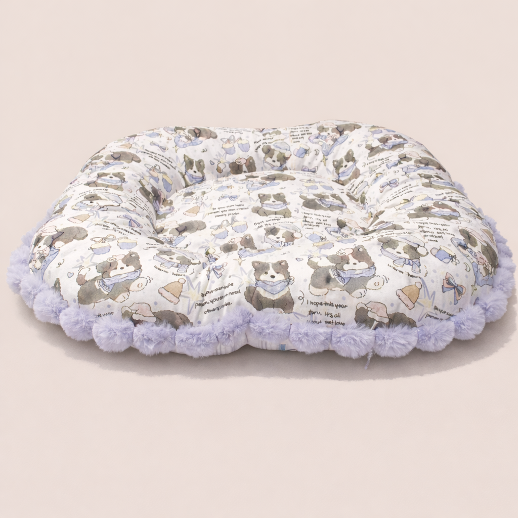 Letto morbido per cani e gatti Pavora Pet con fantasia cartoon e bordo soffice
